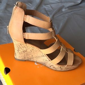 strappy wedge heels